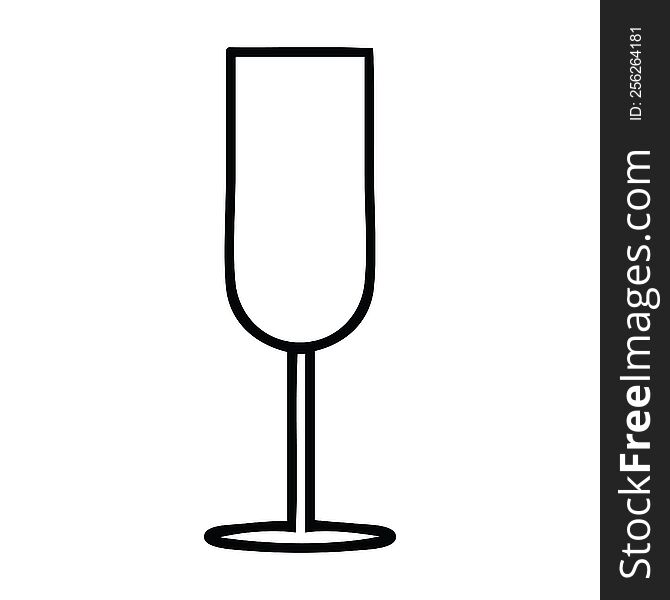 line drawing cartoon champagne flute