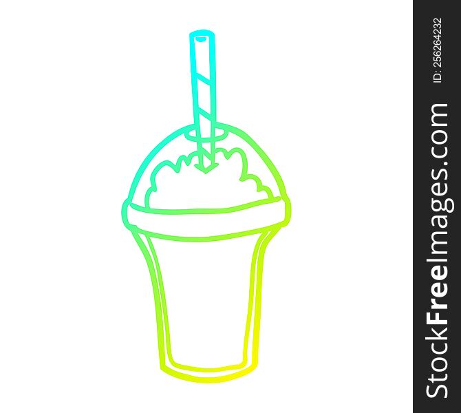 cold gradient line drawing of a smoothie