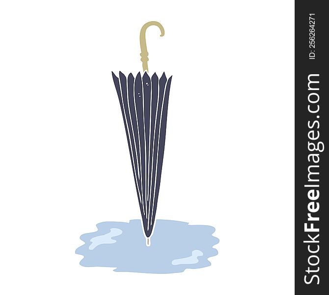 Flat Color Illustration Of A Cartoon Umbrella