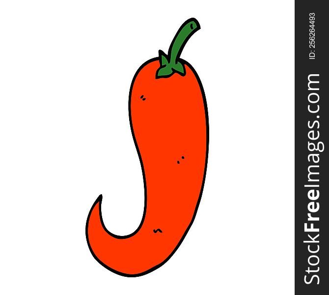 cartoon doodle red hot chilli pepper