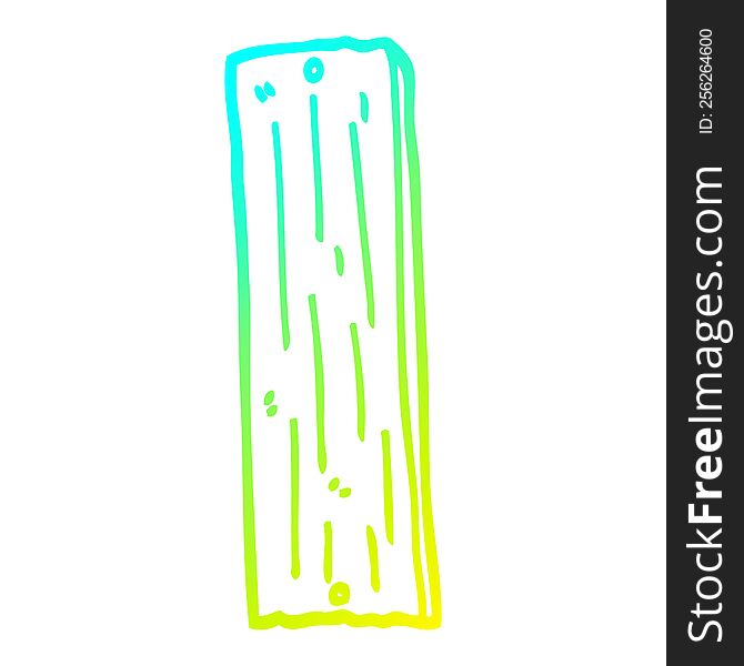 cold gradient line drawing cartoon plank