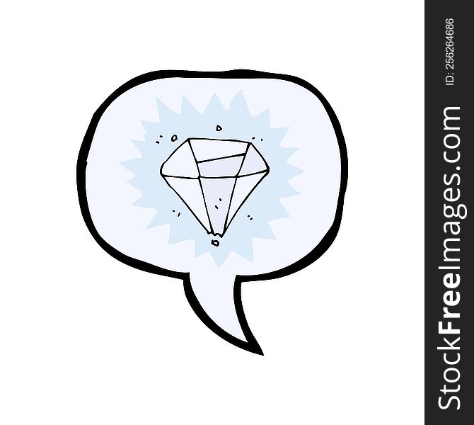 cartoon diamond with speech bubble
