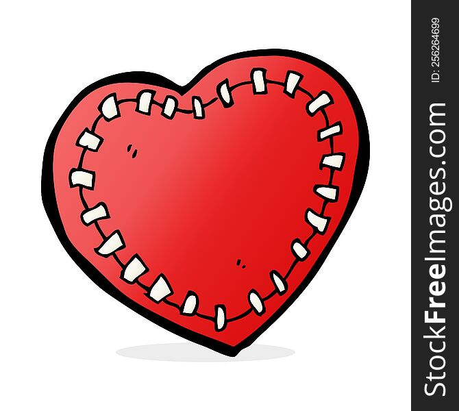 Cartoon Stitched Heart