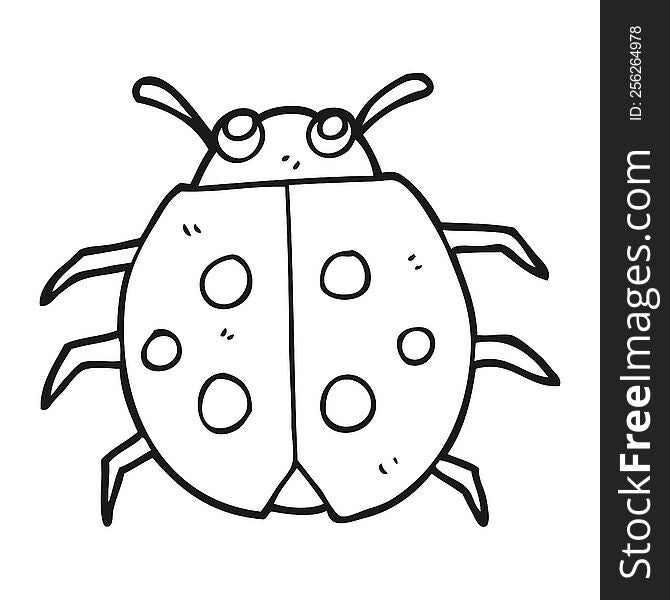 Black And White Cartoon Ladybug