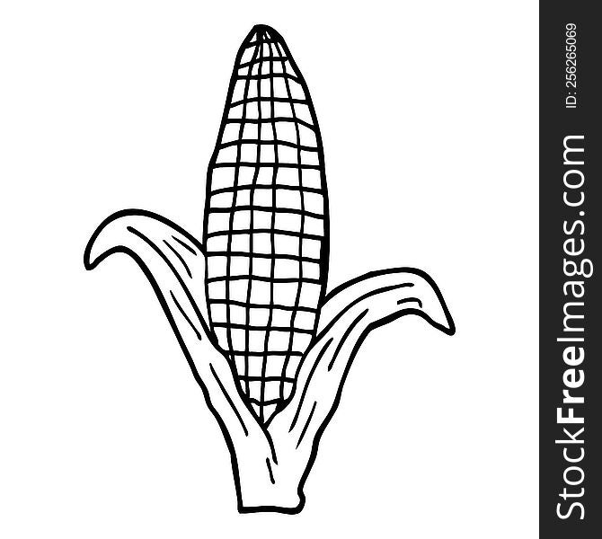 line drawing cartoon healthy corn