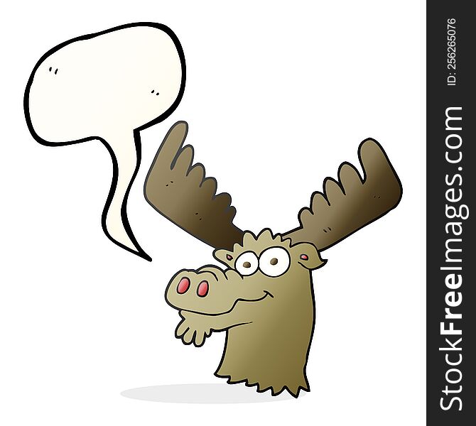 freehand drawn speech bubble cartoon moose