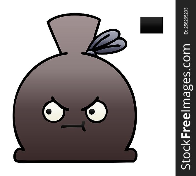 gradient shaded cartoon of a sack. gradient shaded cartoon of a sack
