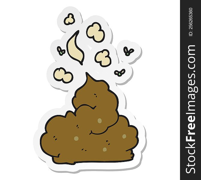 sticker of a cartoon gross poop
