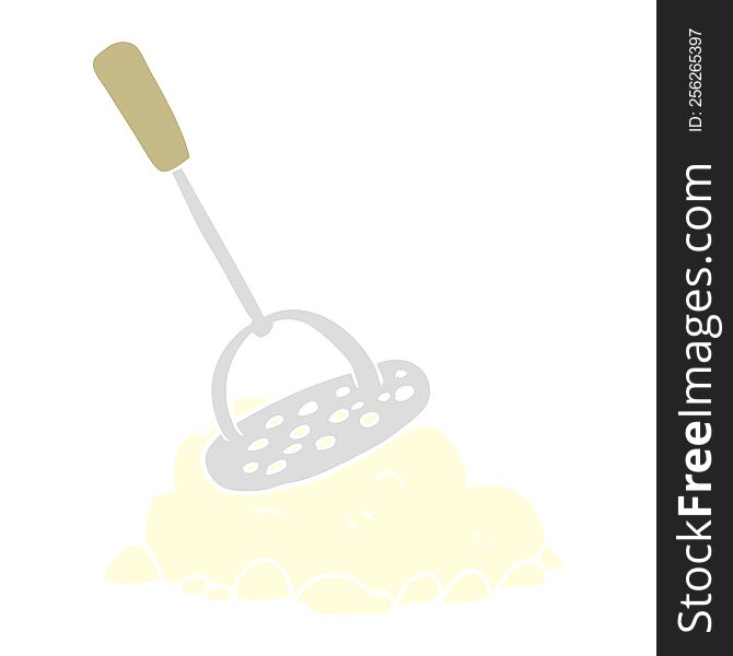 flat color illustration of a cartoon potato masher