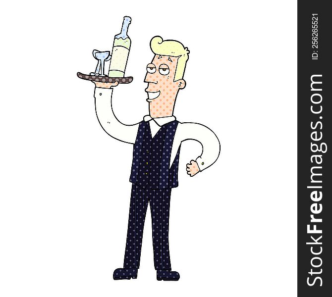 cartoon waiter