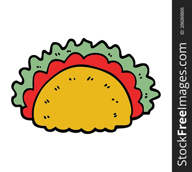 Cartoon Doodle Taco