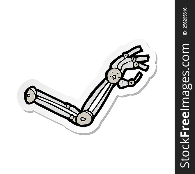 Sticker Of A Cartoon Robot Arm