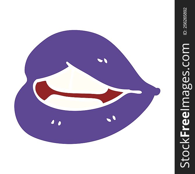 cartoon doodle purple lips