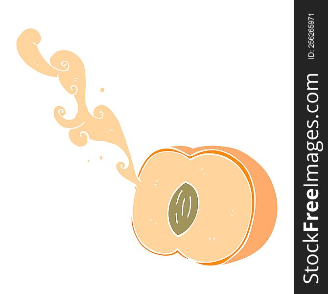 flat color illustration of juicy peach. flat color illustration of juicy peach