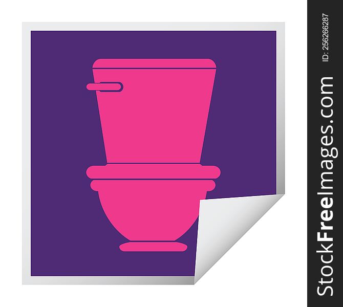 toilet square peeling sticker vector illustration