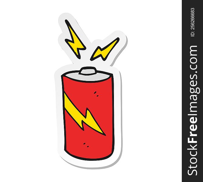 Sticker Of A Cartoon Battery