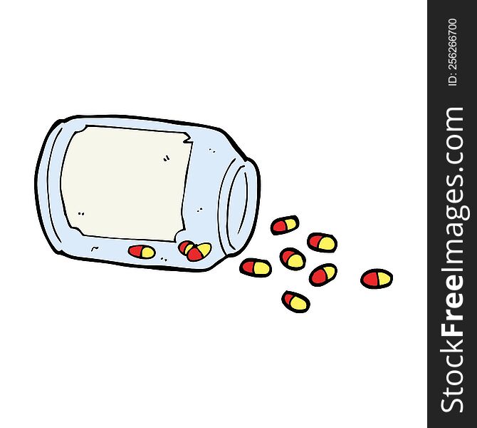 cartoon jar of pills