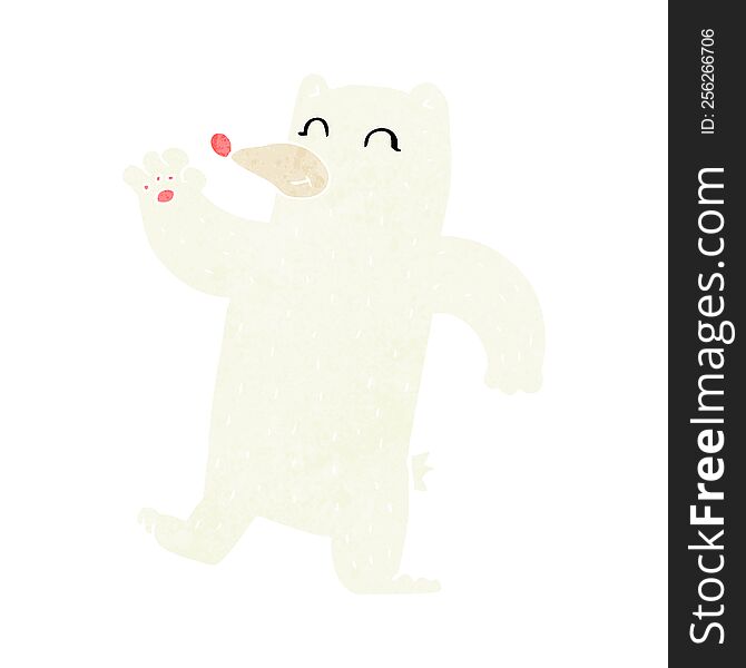 cartoon waving polar bear