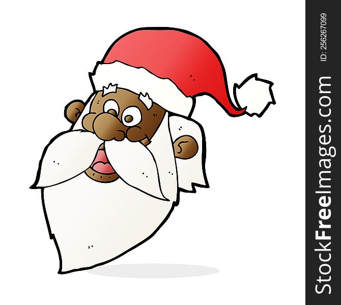 Cartoon Jolly Santa Claus Face
