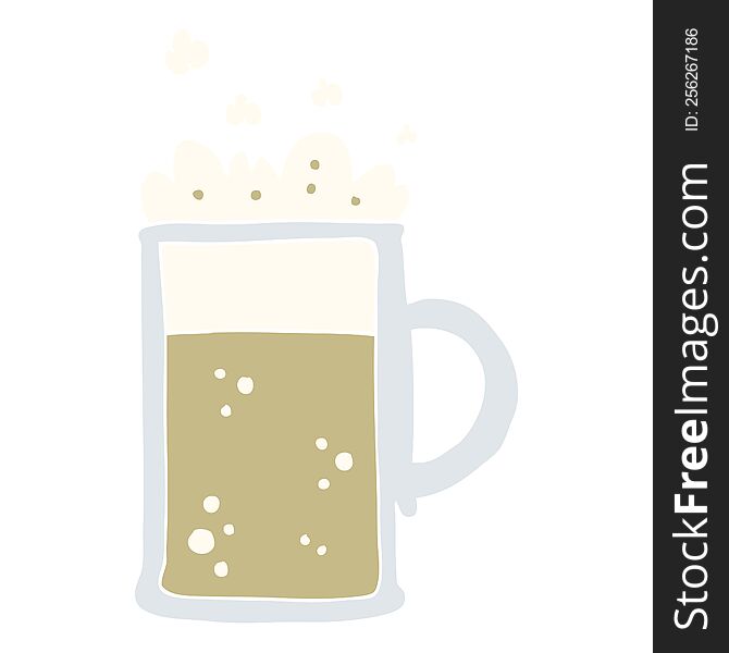 flat color illustration of tankard of beer. flat color illustration of tankard of beer