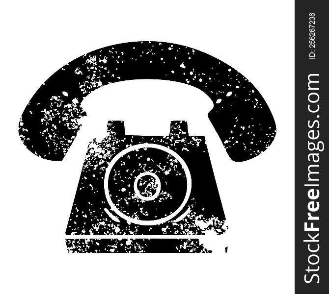 Distressed Symbol Old Telephone