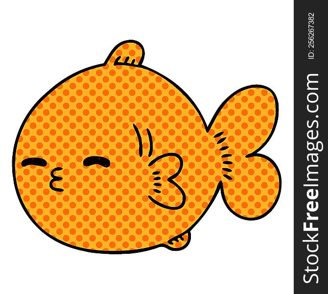 comic book style quirky cartoon fish. comic book style quirky cartoon fish