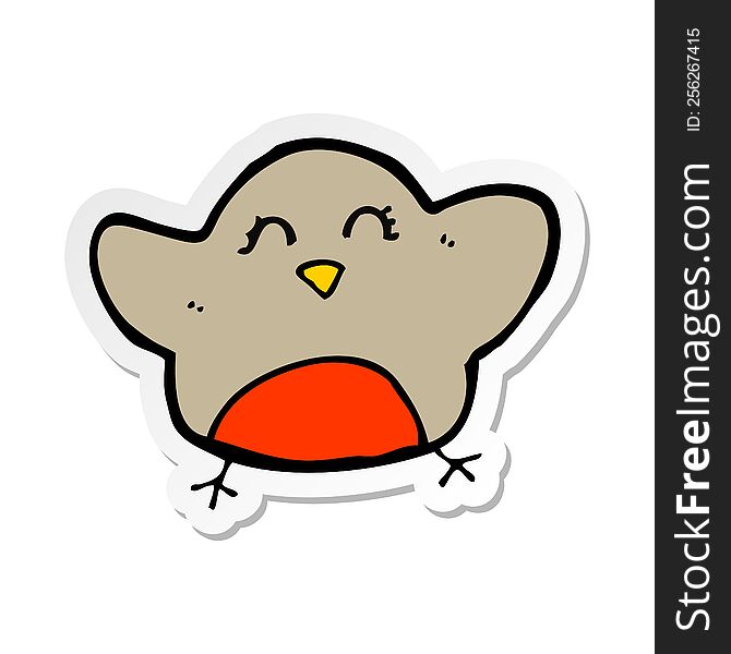 sticker of a cartoon robin