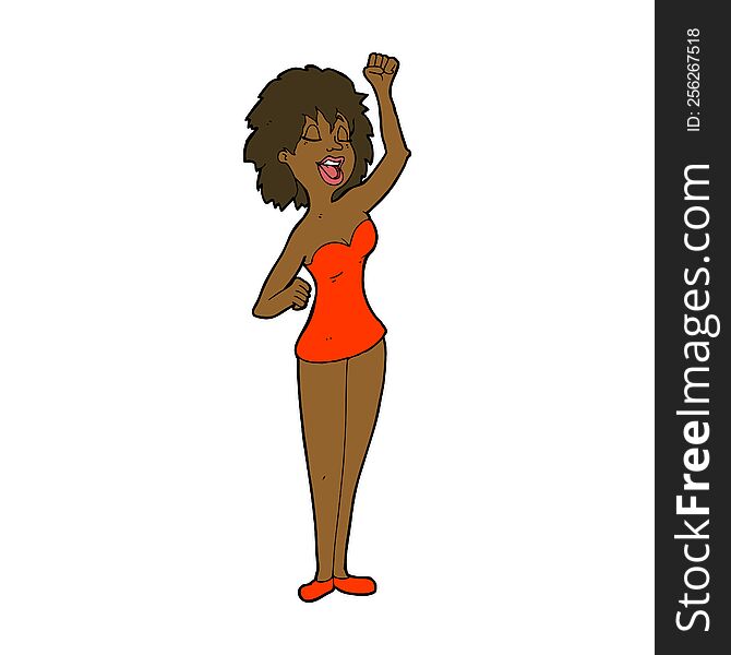 Cartoon Dancing Woman