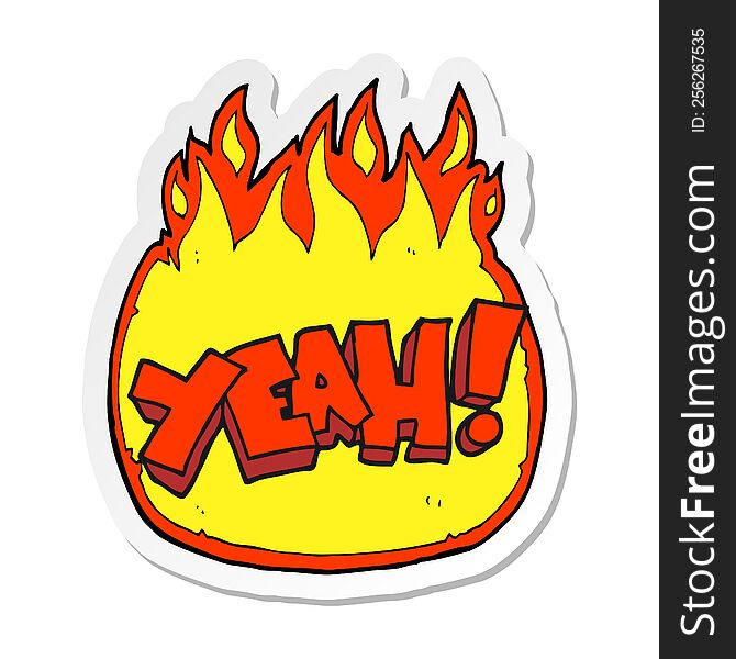 sticker of a yeah cartoon shout