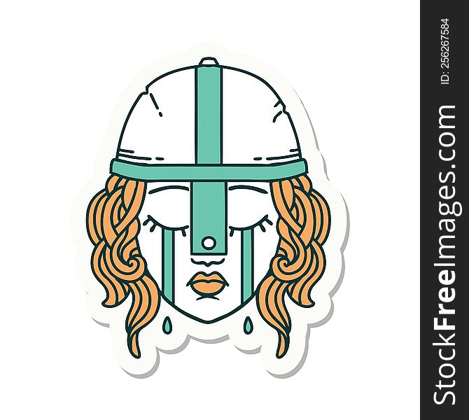Crying Human Fighter Sticker