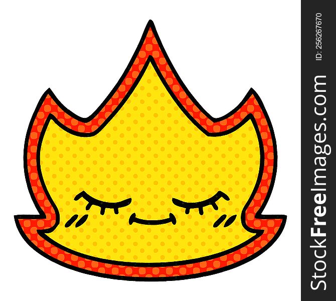 comic book style cartoon of a fire flame