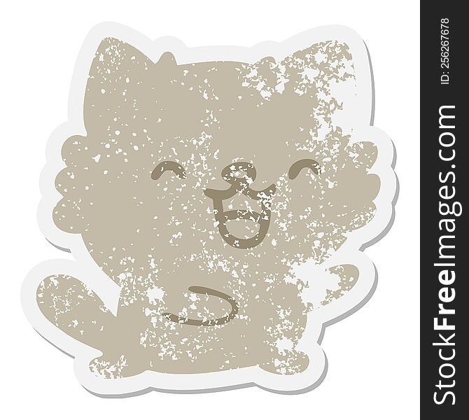 cute little cat grunge sticker