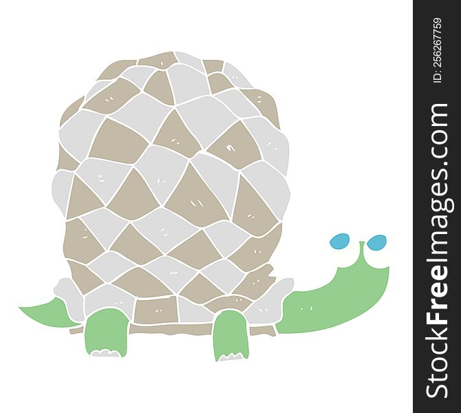 Flat Color Illustration Of A Cartoon Tortoise