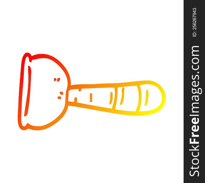 warm gradient line drawing of a cartoon toilet plunger