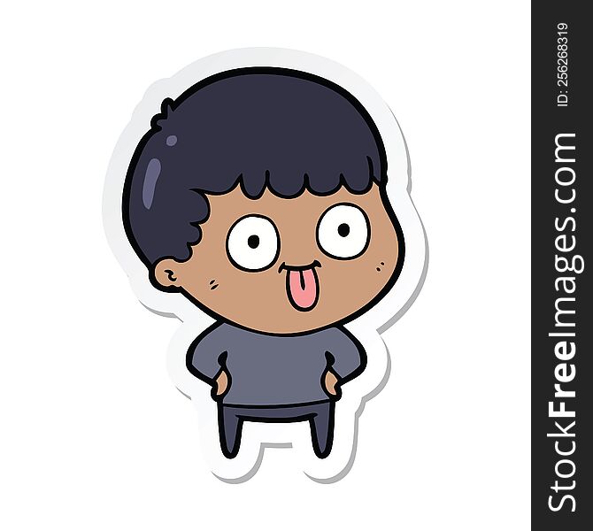 sticker of a cartoon dumb kid