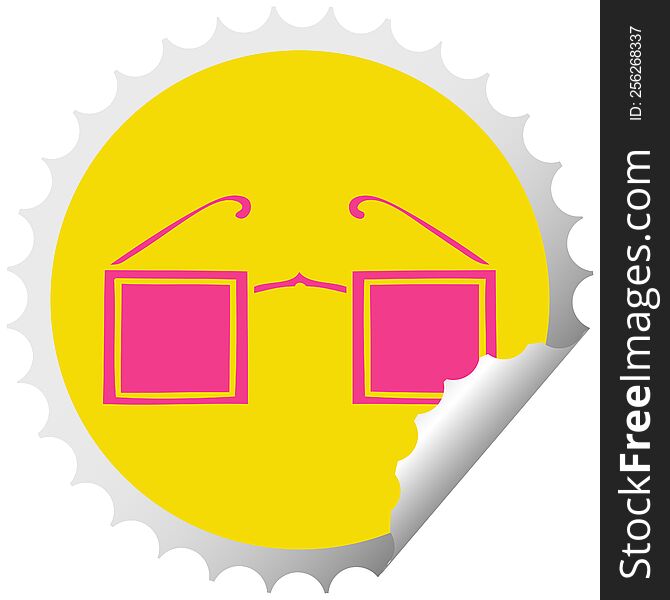 Circular Peeling Sticker Cartoon Circular Glasses