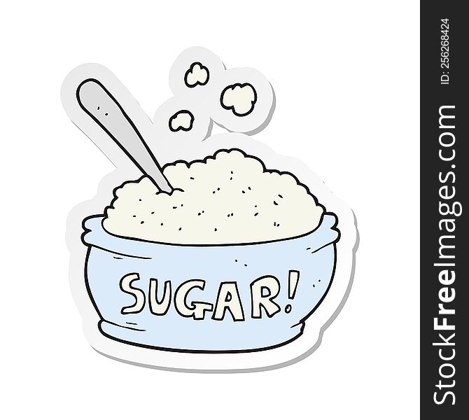 sticker of a cartoon sugar bowl