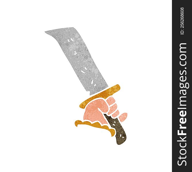 Retro Cartoon Hand With Sword