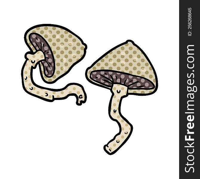 cartoon wild mushrooms. cartoon wild mushrooms