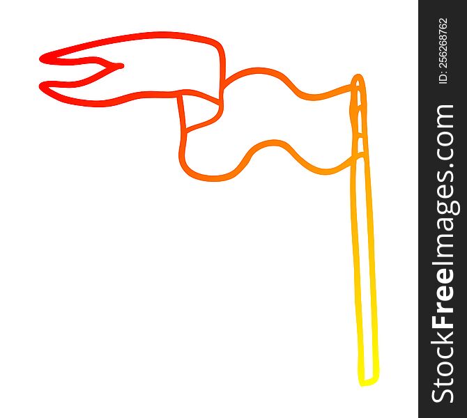 warm gradient line drawing of a cartoon flag