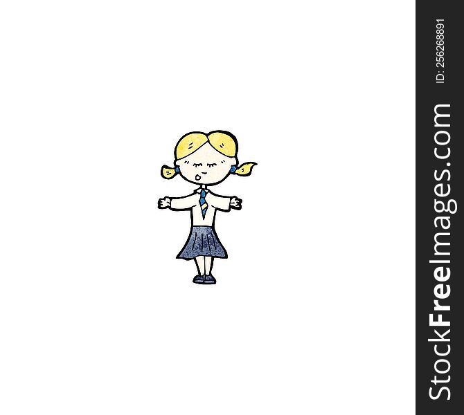 cartoon blond school kid