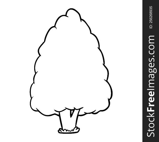line drawing of a tall tree. line drawing of a tall tree