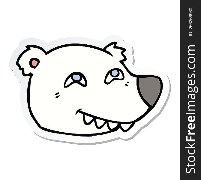 sticker of a cartoon polar bear face