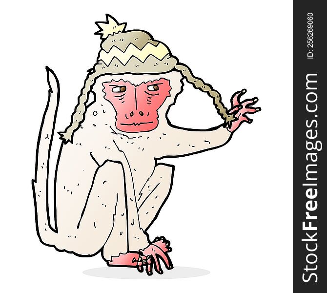 Cartoon Monkey Wearing Hat