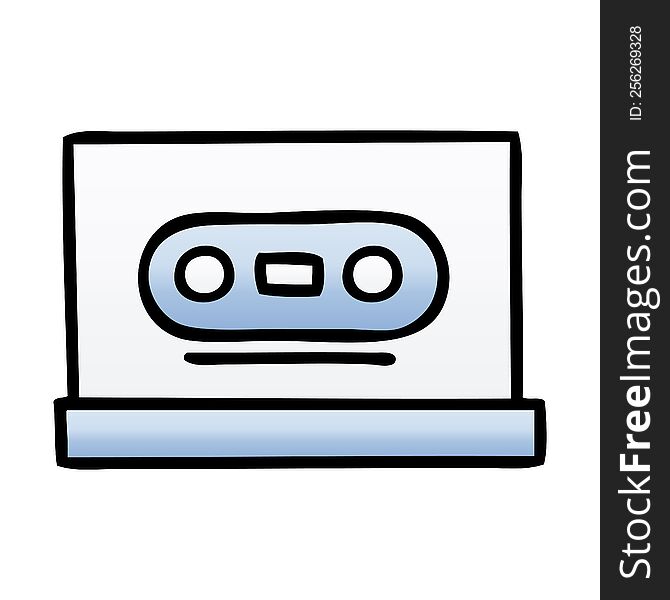 gradient shaded cartoon of a retro cassette
