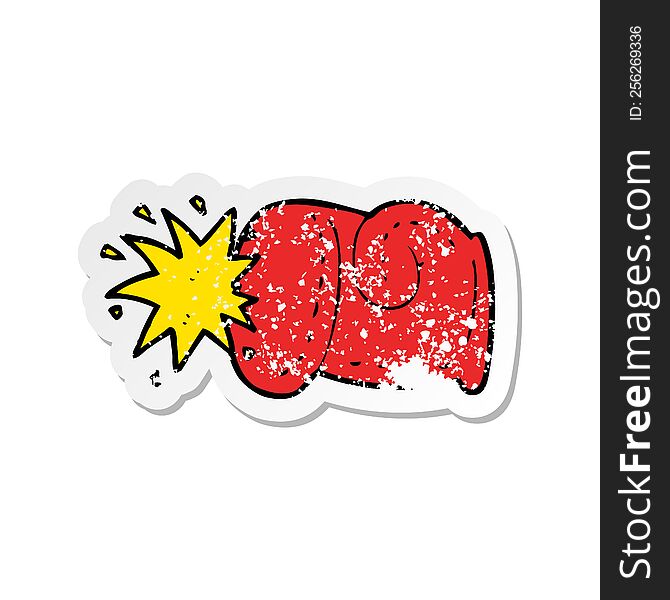 retro distressed sticker of a cartoon punch