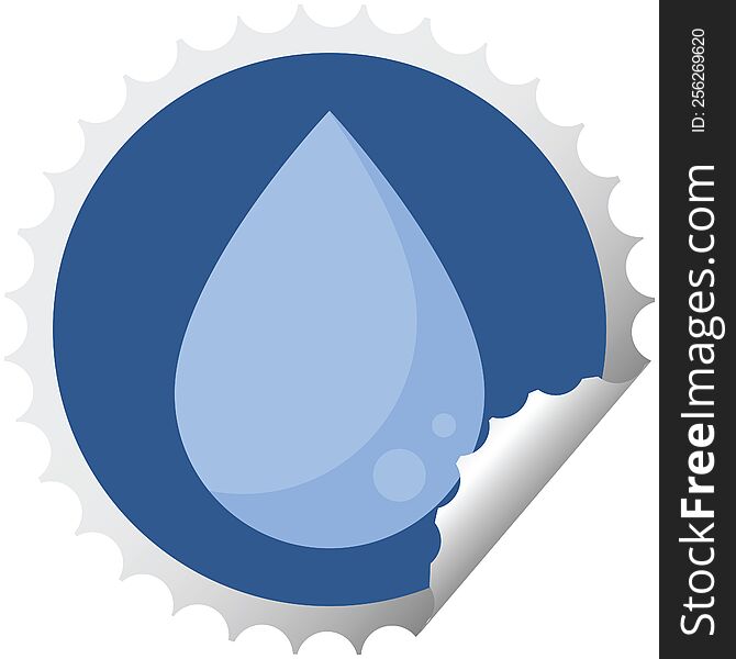 raindrop round sticker stamp