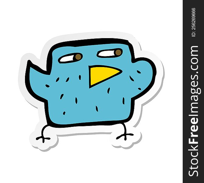 Sticker Of A Cartoon Bird