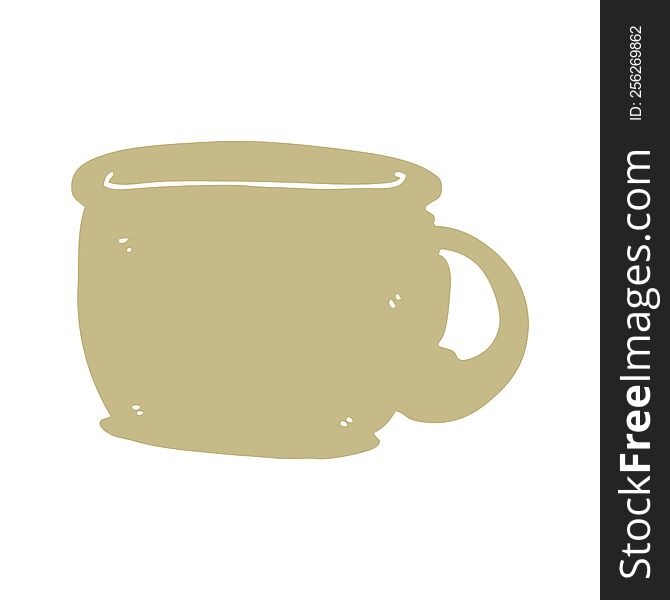 Flat Color Style Cartoon Coffee Cup