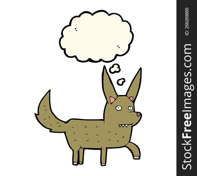 Cartoon Wild Dog With Thought Bubble